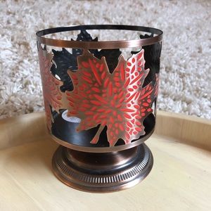 🍂Copper Red Leaves Candle Pedestal
